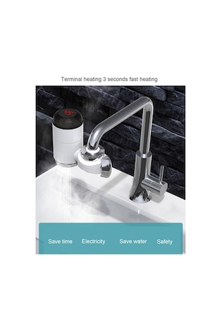 Xurunkeji Elektrikli Anında Su Isıtıcısı Anında Sıcak Su Musluğu Banyo Havzası Musluğu Anında Su Isıtıcısı Abd Fişi Beyaz