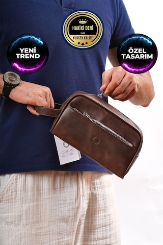 Jacks Kahve Hakiki Deri El Tutmalı Günlük-seyahat-spor-traş Çantası Antik Kahve