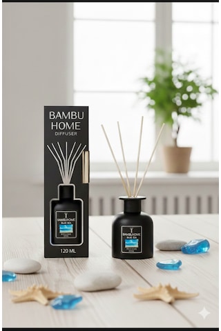 Bambuhome Dıffuser Oda Ofis Ortam Kokusu Blue Sea 120 Ml Reed Dıffuser Deniz Esintisi