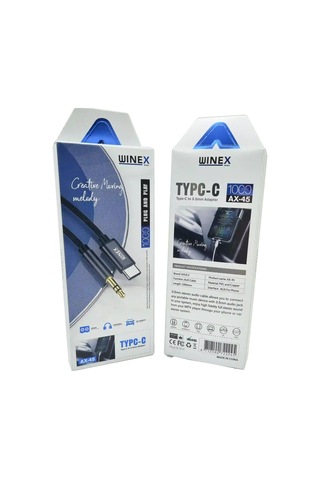 Erdo Ticaret Winex Ax-45 Type-c To 3.5mm Aux Dönüştürücü Kablo 100cm Erdotıca Standart