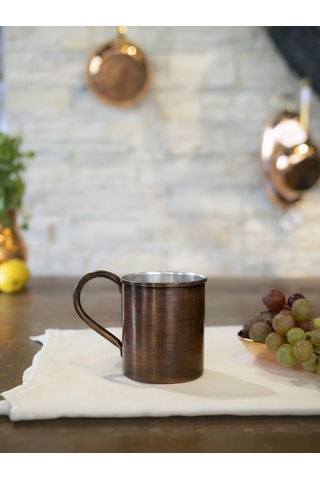Bakır Kupa Düz Model Oksit Renk 400 ML