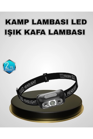 Mey İthalat Ipx5 Su Geçirmez Şarjlı Led Kafa Feneri Hareket Sensörlü, Ayarlanabilir 60 Far