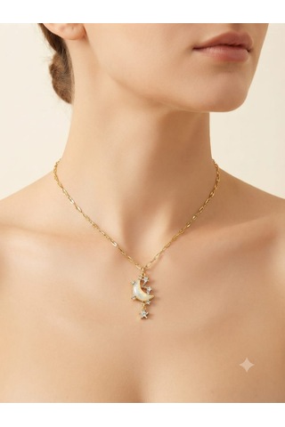 Kelebek Figürlü Zirkon Taşlı Gold Kolye Kelebek Figürlü Zirkon Taşlı Gold Kolye