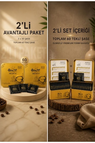 Slimself Premium Form Kahvesi 2 Li Avantajlı Paket Toplam 60 Tekli Şase