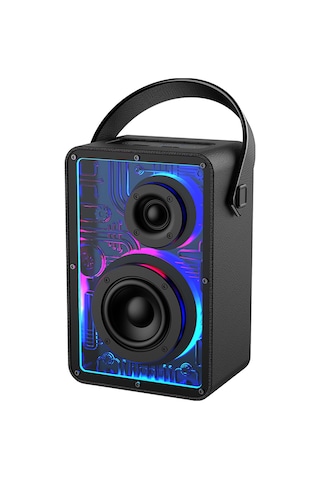 Lenyes S860 Rgb Işıklı Taşınabilir Bluetooth Speaker Hoparlör V5.3 Siyah
