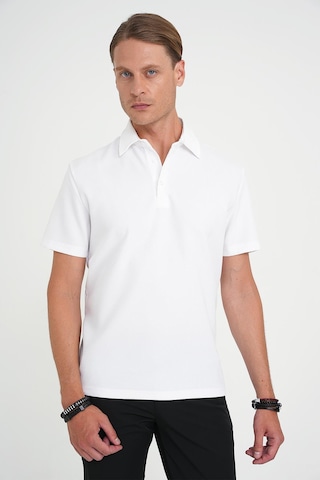Efor Slim Fit Polo Yaka Modal Fitilli Kısa Kol Beyaz Tişört Ts 904 Beyaz