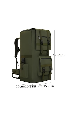 Dashanshop 120l Büyük Kapasiteli Siyah 31.1x15.75x10.63inch Sırt Çantası Dayanıklı Polyester Ayarlanabilir Kayışlar Çok Bölmeli Kampçılık Gezi Altın