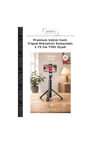 Premium Çekim Canlı Tripod Mıknatıslı Kumandalı 1.75 Cm Tt02 Siyah
