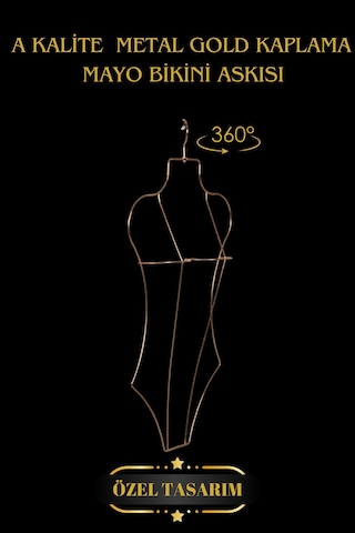 Mayo Askısı Metal Gold Vücut Şekilli Bikini İç Çamaşır Askısı Diğer