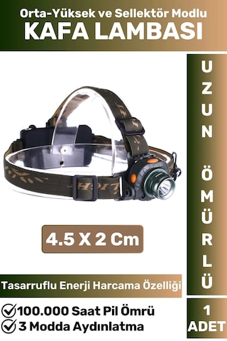 Profesyonel Kamp Avcı Balıkçı Deprem Güçlü Işık 3 Modlu Şarjlı Sensörlü Kafa Lambası Çok Renkli