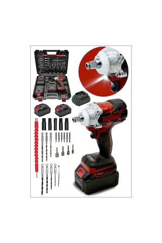 Moonshop Pro Seri 72VF Çift Akülü Somun Bijon Sökme Matkap Kömürsüz Akülü Vidalama 32 Parça Set