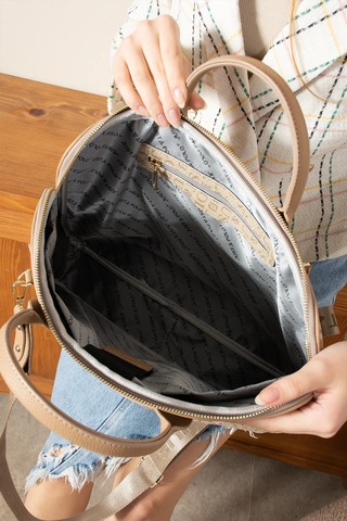 Just Polo Orijinal Ayarlanabilir Askılı Lüks Laptop & Evrak Çantası Shopper Ebat 30 X 40 Cm Vizon