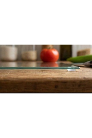 Cam Kesme Tahtası / Sunumluk Temperli Cam Kesme Tablası 30/40 Cm Şeffaf