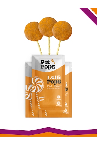 Lollipops Tavuk Ciğeri Bal Kabağı 3'lü Kedi Köpek Ödül Lolipopu