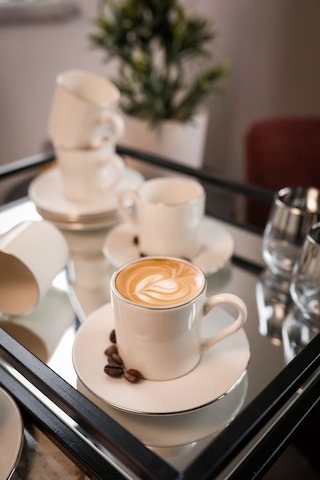 Hayal Platin Yaldız 12 Parça Porselen Kahve Takımı 6 Kişilik