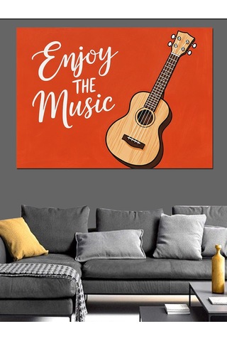 "enjoy The Music" Gitar Dekoratif Kanvas - Mdf Ahşap Tablo