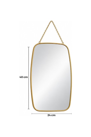 İbico Dekoratif Duvar Aynası Gold Çerçeveli İp Askılı 24x40 Cm- 18'li Paket
