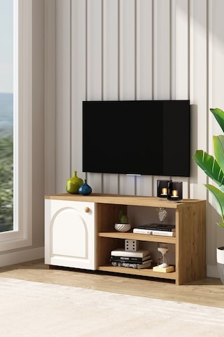 Tika Tv Ünitesi Mebran Kapaklı Sepet - Beyaz Sepet - Beyaz