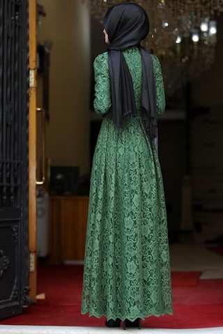 İbrahim Burak Etiler Collection Ahunisa Henna Abiye Haki 5646