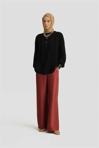 Armine Kup Detaylı Saten Pantolon 25y2815 Koyu Kırmızı Koyu Kırmızı