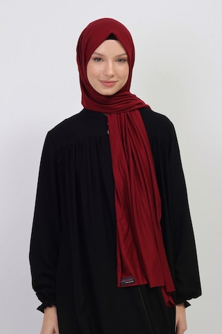 Manolyaşal İslamic Hijab Tesettür Penye Şal - 70 X 180 / Bordo Bordo