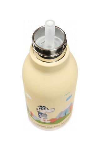 Koı Bej Köpek 500 Ml Paslanmaz Çelik-pipetli Çocuk Termosu Ve Suluk Bej Bej