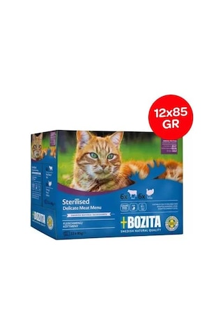 Bozita Kısırlaştırılmış Jöle İçinde Yaş Kedi Maması Multibox 12x85 Gr
