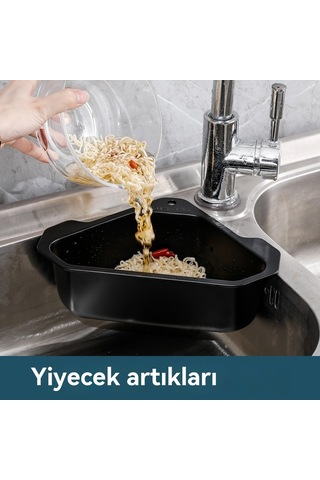 Eastmeetwest - 304 Paslanmaz Çelik Lavabo Filtresi, Deliksiz Üçgen Raf, Artıklar İçin Pratik Çözüm Gümüş