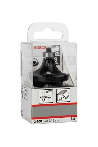 Bosch Standard Seri Ahşap İçin Çift Oluklu, Sert Metal Bilya Yataklı Yuvarlama Frezesi 8*15*66 mm-2608628345