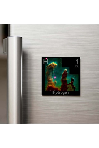 Hydrogen Hidrojen Elementi Buzdolap Magneti 9x9 Cm