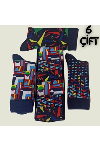 Garanti Çorap Eğlenceli Desenli Unisex Soket 6 Lı 16a Çok Renkli