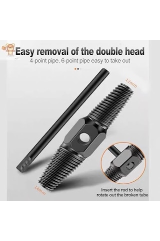 Orret Home Ters Dişli Kılavuz Boru Sökme Aparatı 1/2" Ve 3/4" Hasarlı, Paslı Boru & Kırık Vida Çıkarıcı Spiral Seti, Metal Geri Sarma Anahtarı, İç Diş Temizleme Ve Kılavuz Düzeltme Aleti