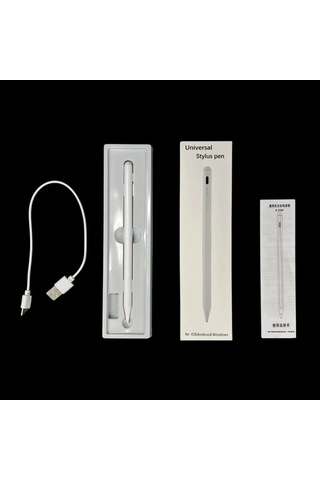 K2260 iOS Ve Android Uyumlu Universal Dokunmatik Stylus Kalem - Beyaz Tablet Kalemi