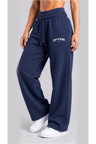 Dfyne Regular Kadın Lacivert Bol Paça Oversize Eşofman Altı