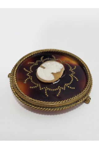 Cameo Broş Yaka İğnesi 017 Kahverengi