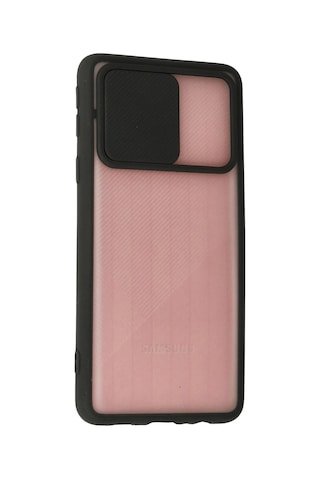 Newface - 612 - Samsung Galaxy Uyumlu A01 Core Kılıf Palm Buzlu Kamera Sürgülü Silikon - Csmo-tex - - Siyah
