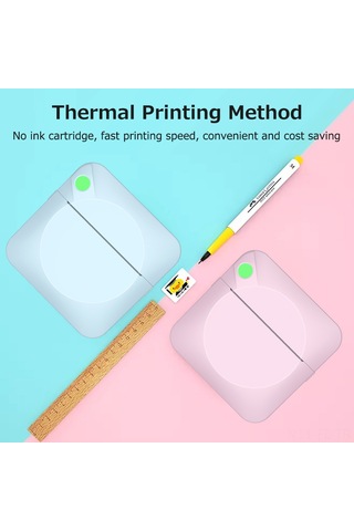 Lemestar Portatif Isı Yazıcı, Bluetooth İle Fotoğraf-not-belge Yazdırma, 200dpı, 3 Adet Yapışkan + 3 Renkli Kağıt, Beyaz