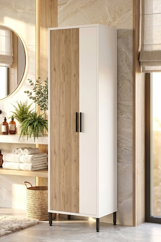 Yurudesign Daisy Çok Amaçlı Dolap Vileda Banyo Dolabı, Keçe-Beyaz Çok Renkli