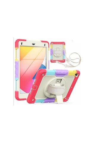 Apple Uyumlu iPad Air 1 9.7" Kılıf Renkli Strap Zırh Case A1474 A1475 A1