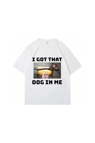 Tarzsokak Beyaz Gündelik Benimdeki Köpek Aldım Meme Komik Köpek Mizah Grafik Vinta Beyaz