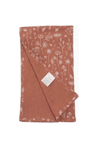 Çift Katlı Bebek Müslin Örtü 100x100 Cm Bahar Çiçekli Kiremit Çok Renkli