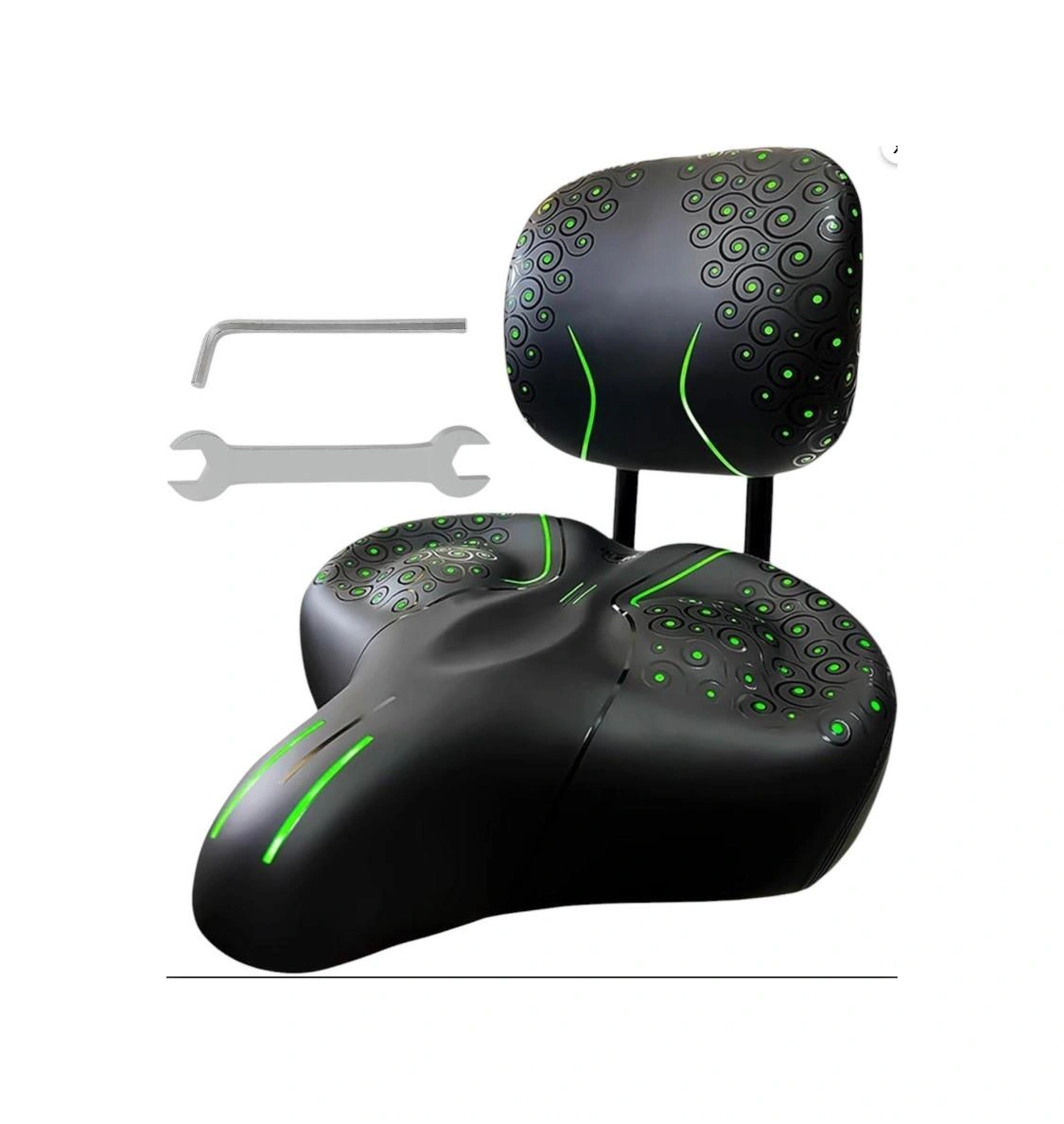 Sırt Destekli Bisiklet Sele Koltuğu Sırt Desteği İle Bisiklet Elektrikli Bisiklet Selesi Yeşil Siyah