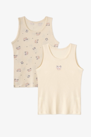 Penti Erkek Çocuk Ekru Cute Animals Unicorn Desenli 2li Atlet