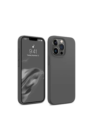 Bix İphone 16 Pro Silikon Kılıf Magsafe Uyumlu Güçlü Koruma Darbe Emici Seramik Gri