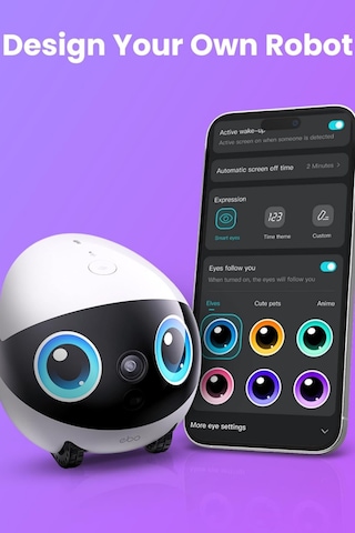 Enabot Ebo Air 2 Plus 3k Gözetim Kamerası, Yapay Zekalı Mobil Robot, 2 Yönlü Ses, Gece Görüşü Kamera Sistemi Mor