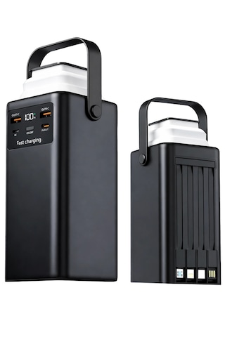 Acl 50.000 Mah Ultra Yüksek Kapasiteli Hızlı Şarj Powerbank - Taşınabilir Güç Ünitesi - Kamp Batarya Siyah