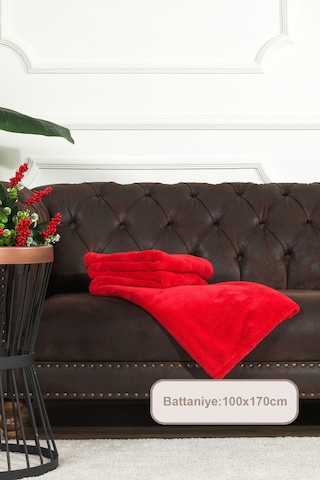 Elart Enjoy Wellsoft Tv Battaniyesi 100x170 Cm Kırmızı Kırmızı