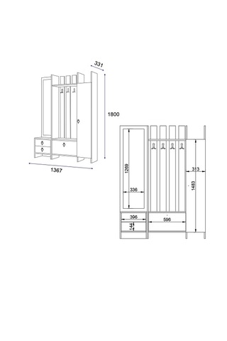 Aynalı Portmanto Loft Çırağan