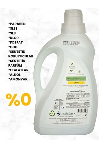Baproy Bitkisel Çamaşır Deterjanı 1 Lt Doğal Lavanta Yağlı X 2 Adet 2 L