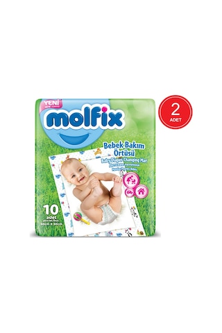 Molfix Bebek Bakım Örtüsü 60 x 60 CM 2 x 10 Adet